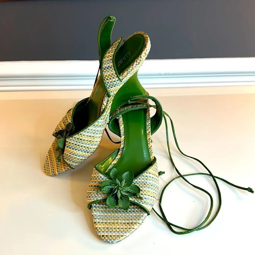 Fioni ankle wrap wedges